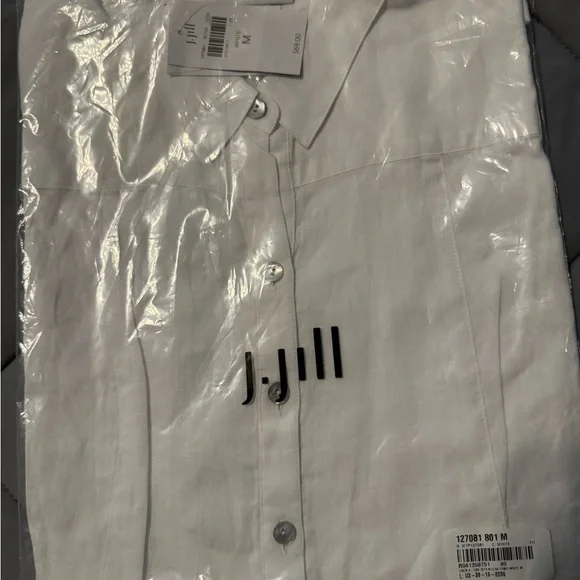 J. Jill NWT White Linen Blouse - Picture 4 of 5